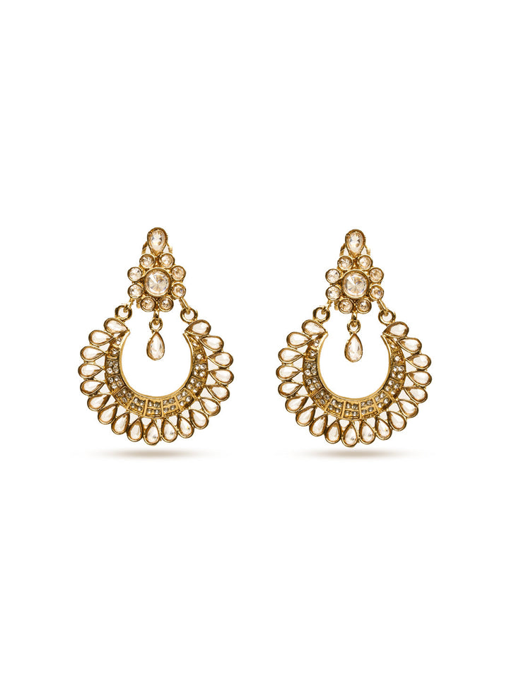 Golden Polki Drop &amp; Danglers Earrings