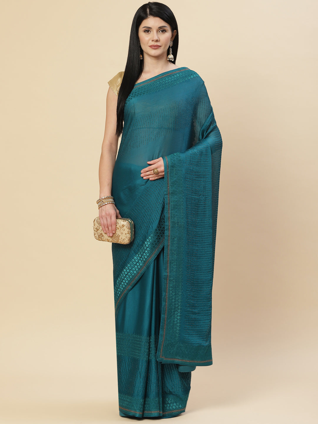 Swarovski Embroidered Chiffon Saree