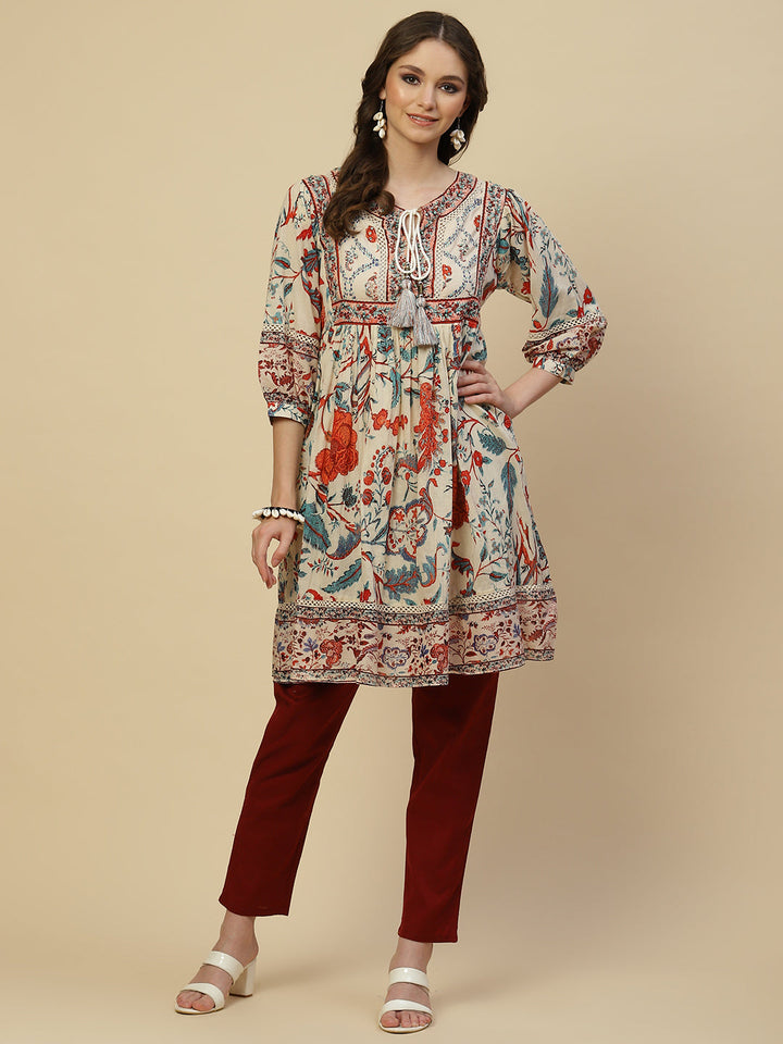 Floral Printed Cotton Kurta