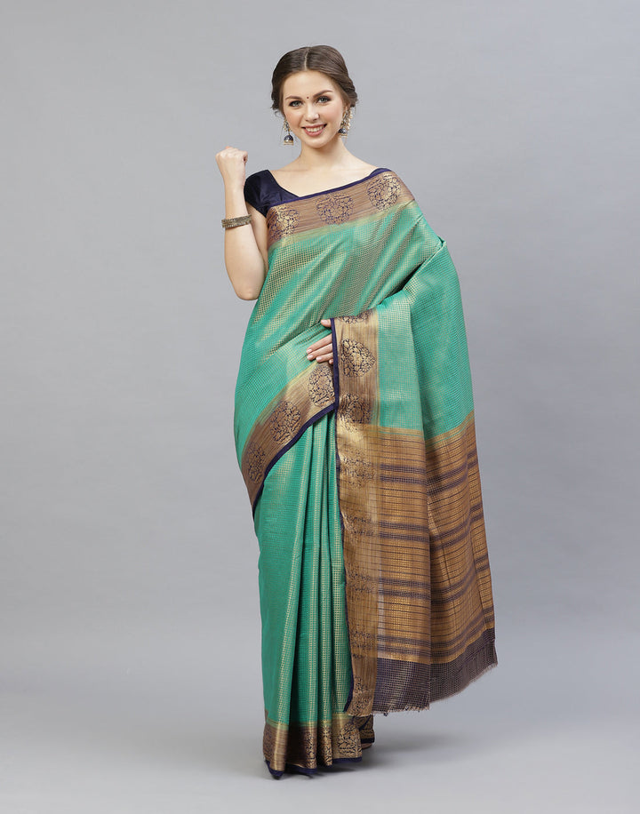 Jacquard Zari Border Art Handloom Woven Saree