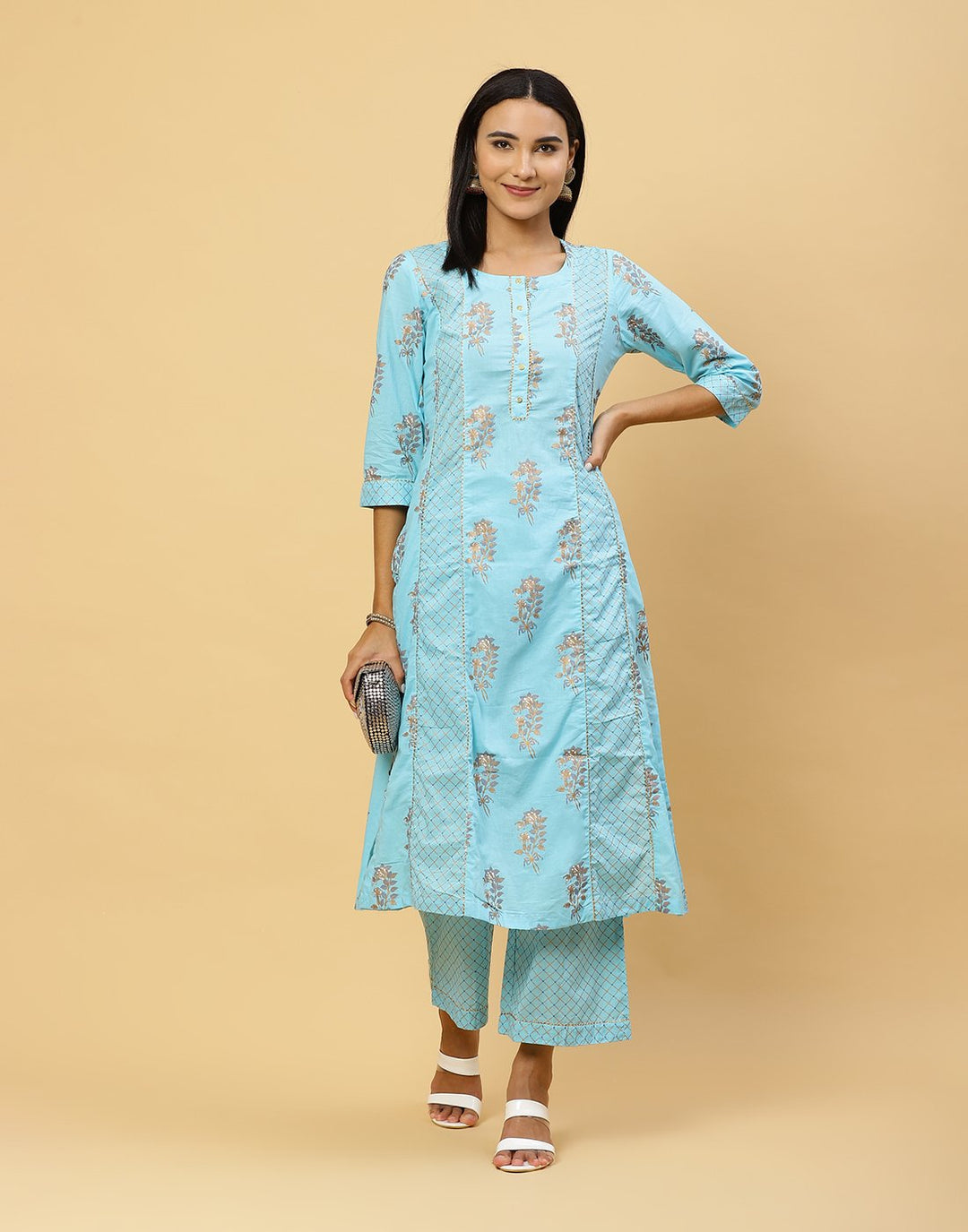 Printed Cotton Kurti With Pant