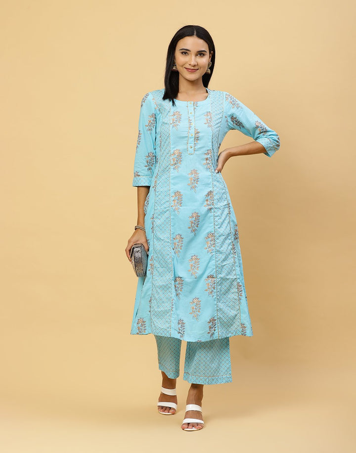 Printed Cotton Kurti With Pant