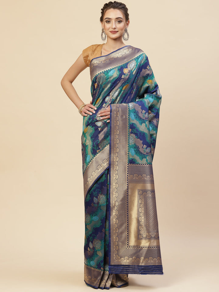 Zari Jaal Banarasi Woven Saree