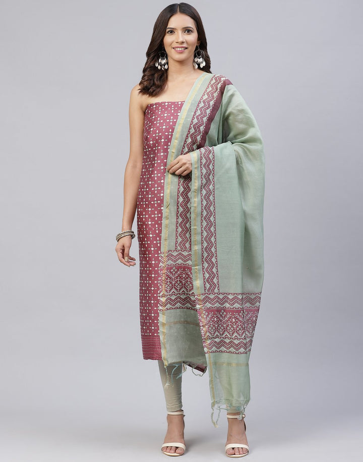 Fine Chanderi Printed Suit Piece