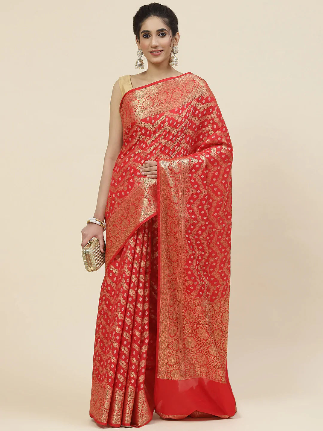 Zari Booti Cotton Woven Saree