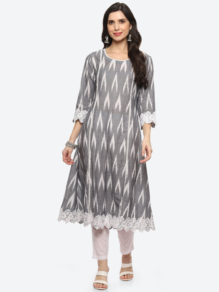 Printed Cotton Kurta With Pant