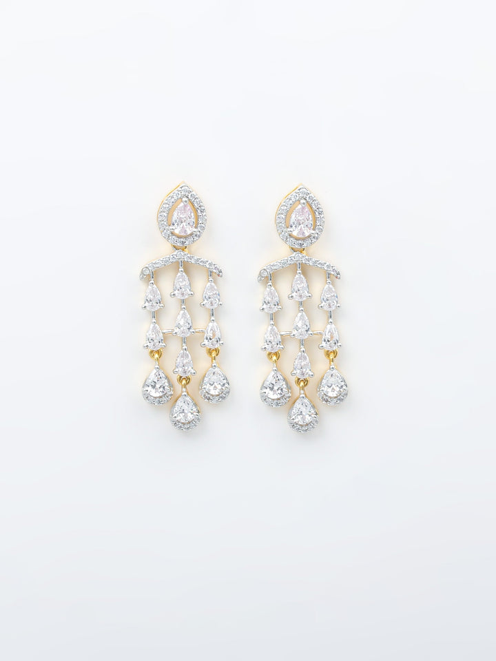 White Stones Drop &amp; Danglers Earrings