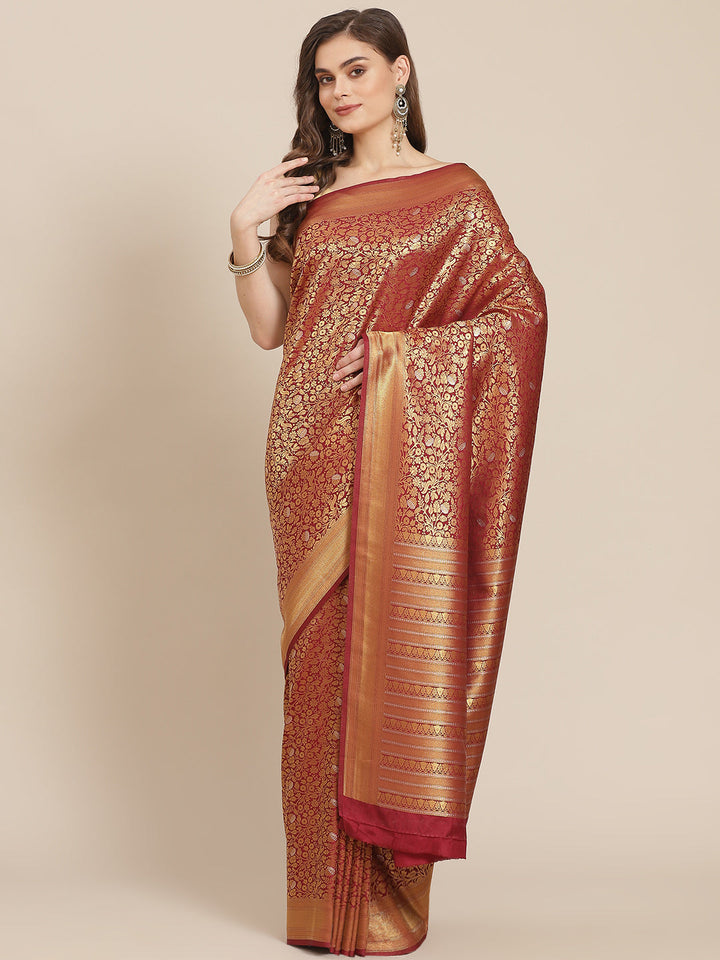 Art Handloom Saree with Brocade Zari Jaal