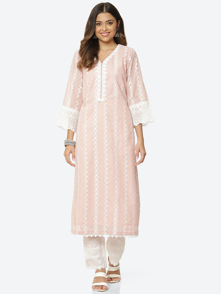 Printed Booti Chanderi Kurta With Pant