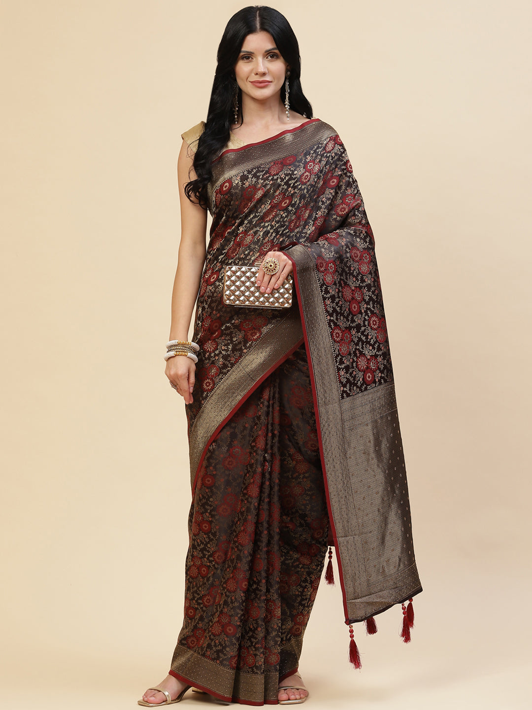 Floral Stone Work Banarasi Saree