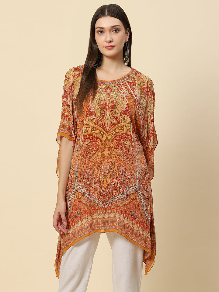 Digital Printed Georgette Kaftan Kurta