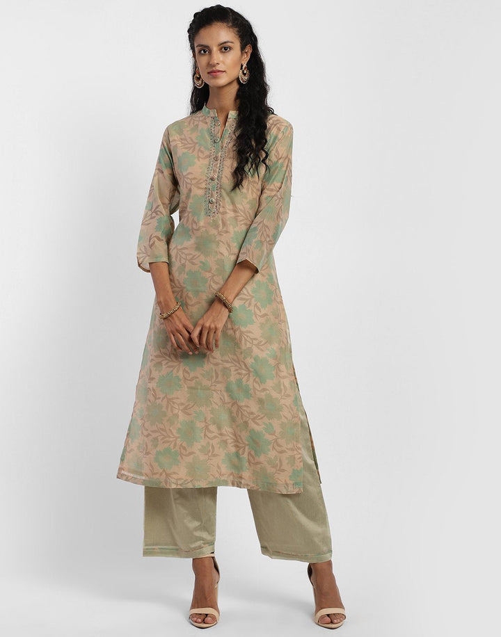 Cotton Chanderi Kurta with Plazzo