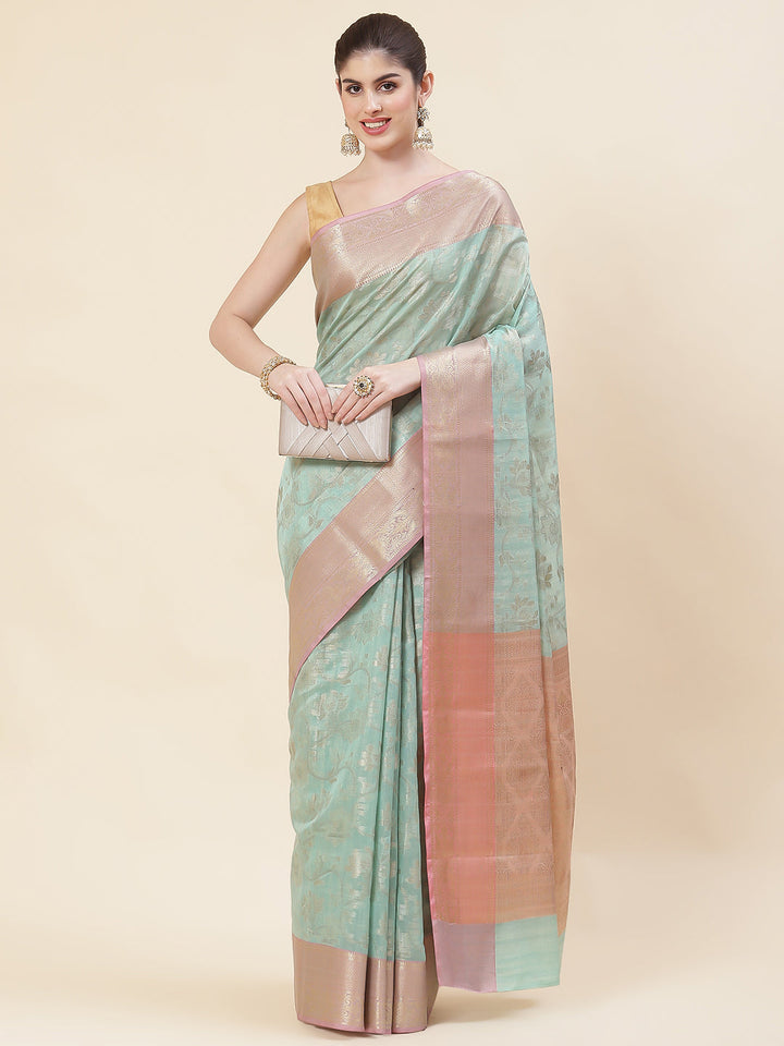 Zari Jaal Woven Cotton Saree