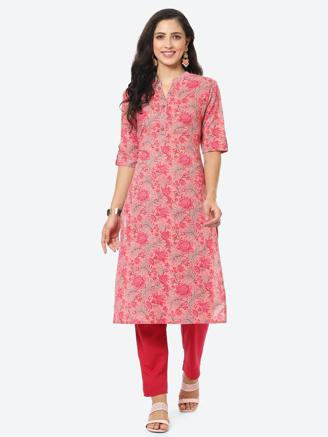 Floral Printed Cotton Kurti