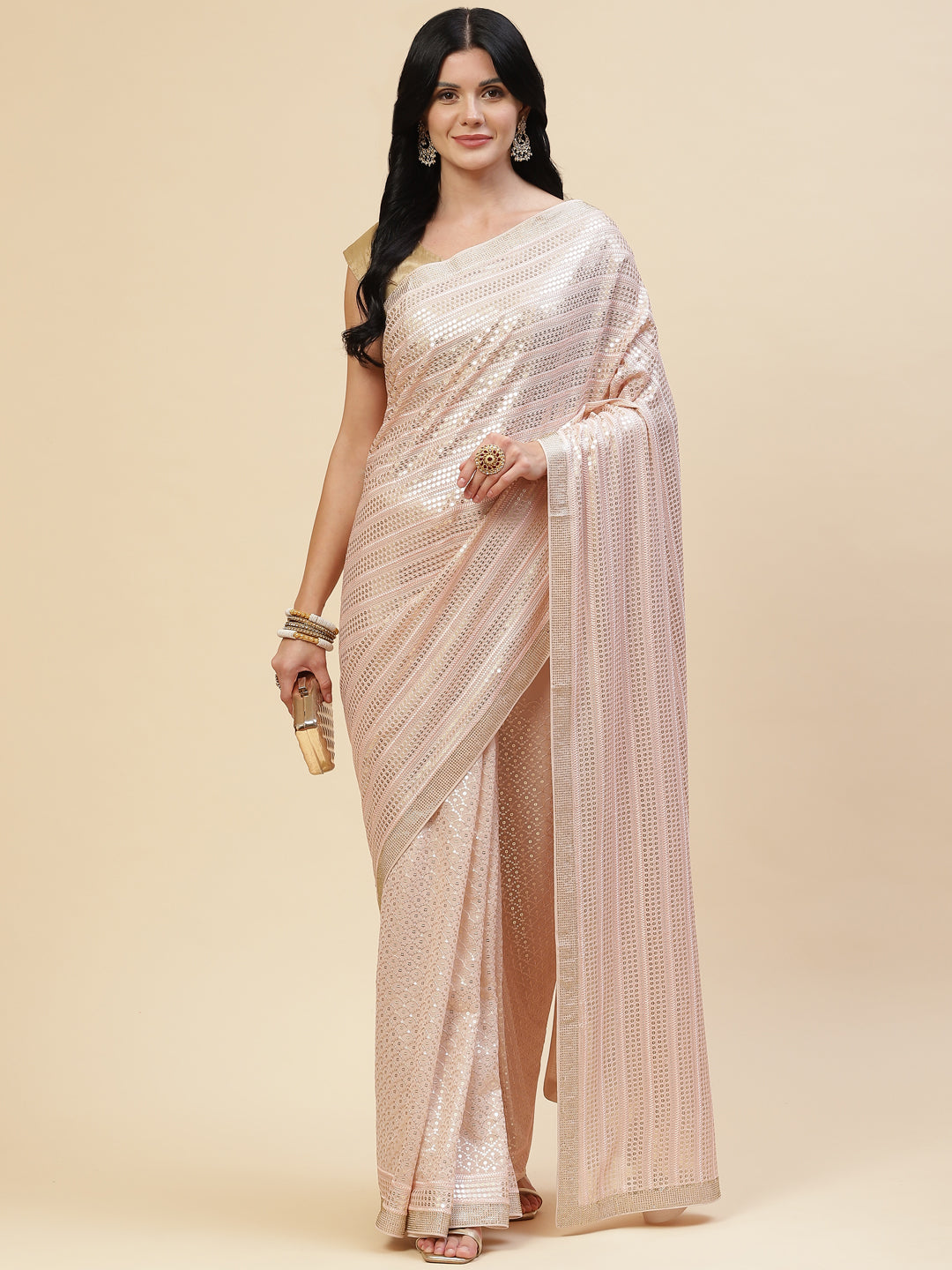 Sequin Embroidered Georgette Saree