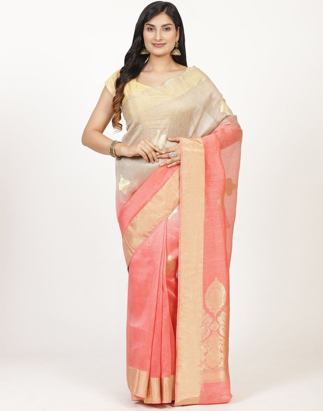 Woven Cotton Linen Saree