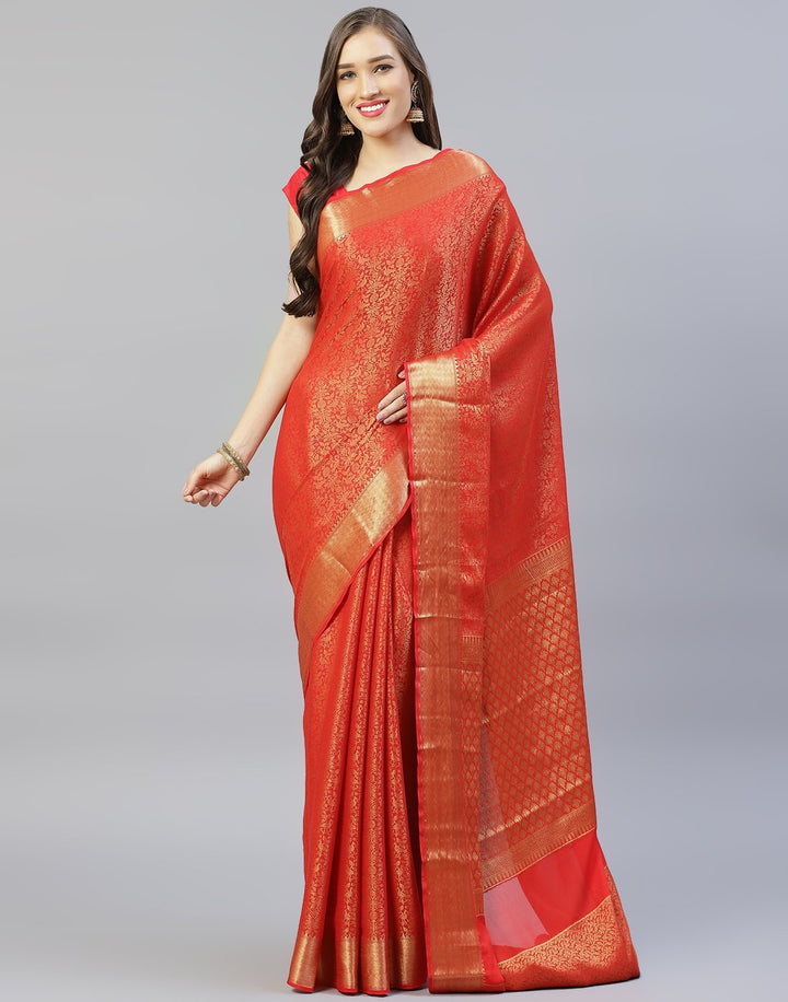 Semi Georgette with Beautiful Zari Jaal Weaves