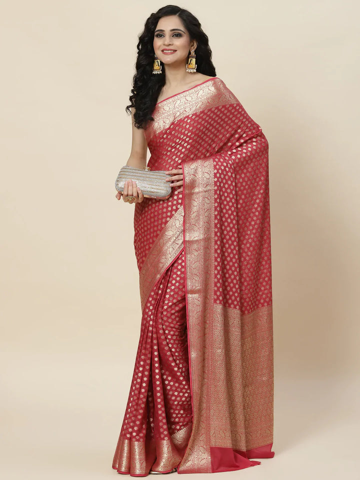 Zari Booti Georgette Plain saree