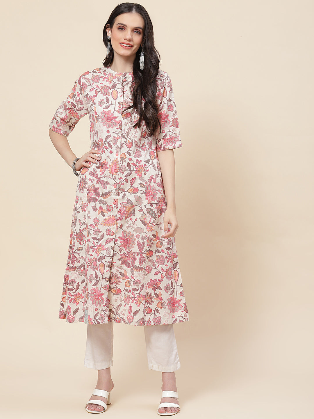 Floral Printed Cotton Kurta