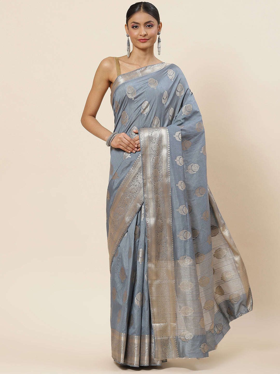 Zari Booti Woven Handloom Saree