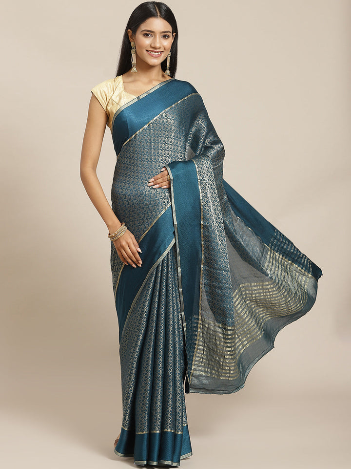 Brocade Zari Jaal Georgette Woven Saree