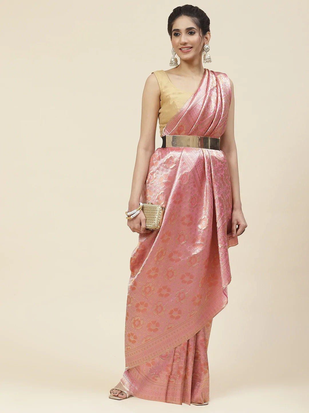 Zari Jaal Handloom Woven Saree