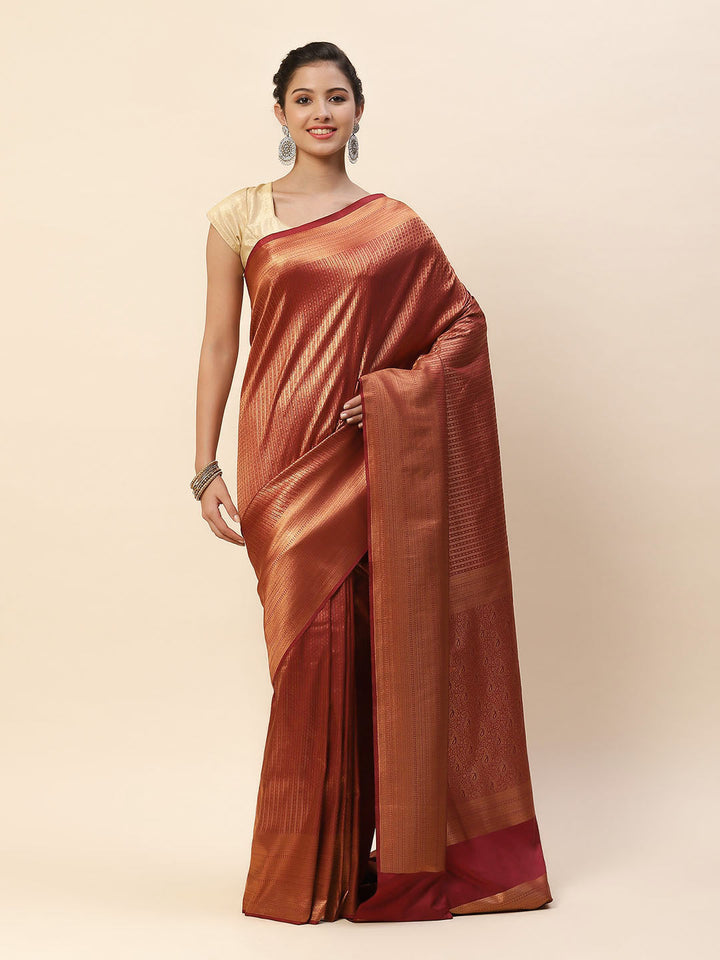 Brocade Zari Zaal Art Handloom Woven Saree