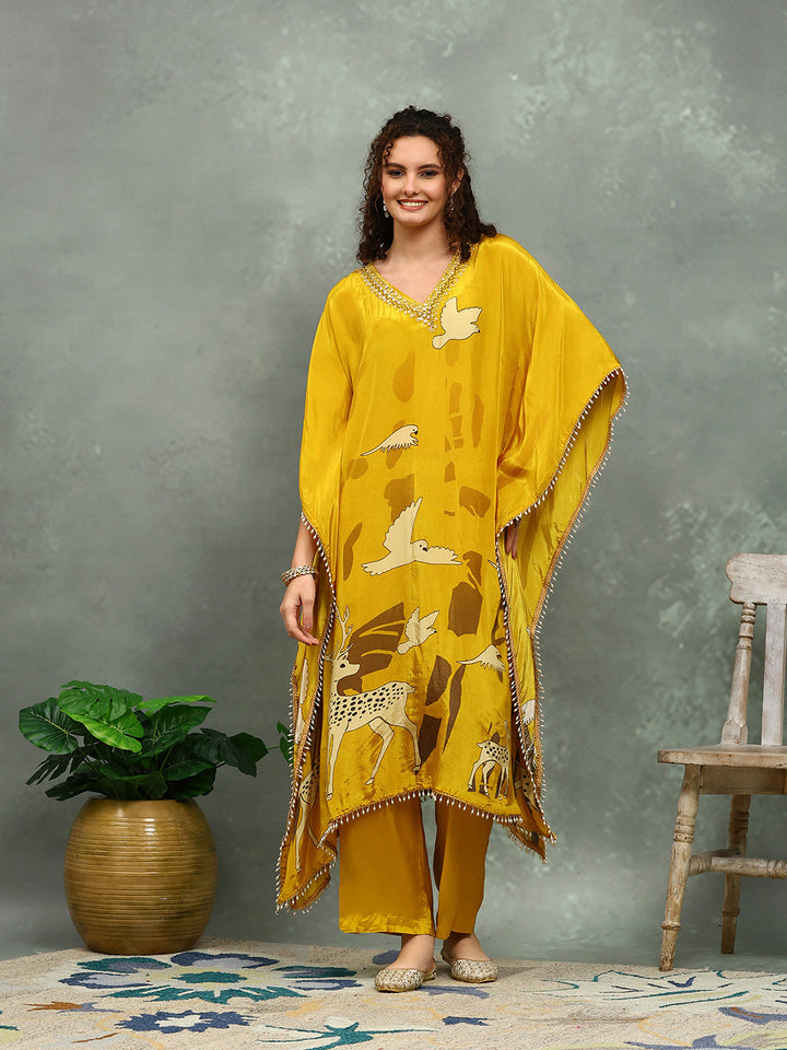 Printed Crepe Kurta With pants