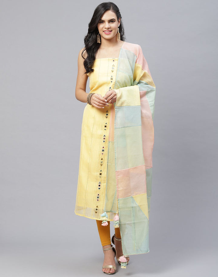 Chanderi Embroidered Suit Piece