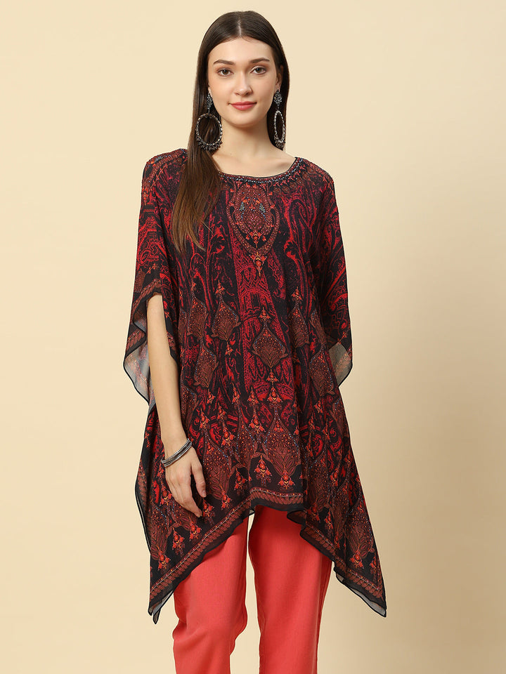 Digital Printed Georgette Kaftan Kurta