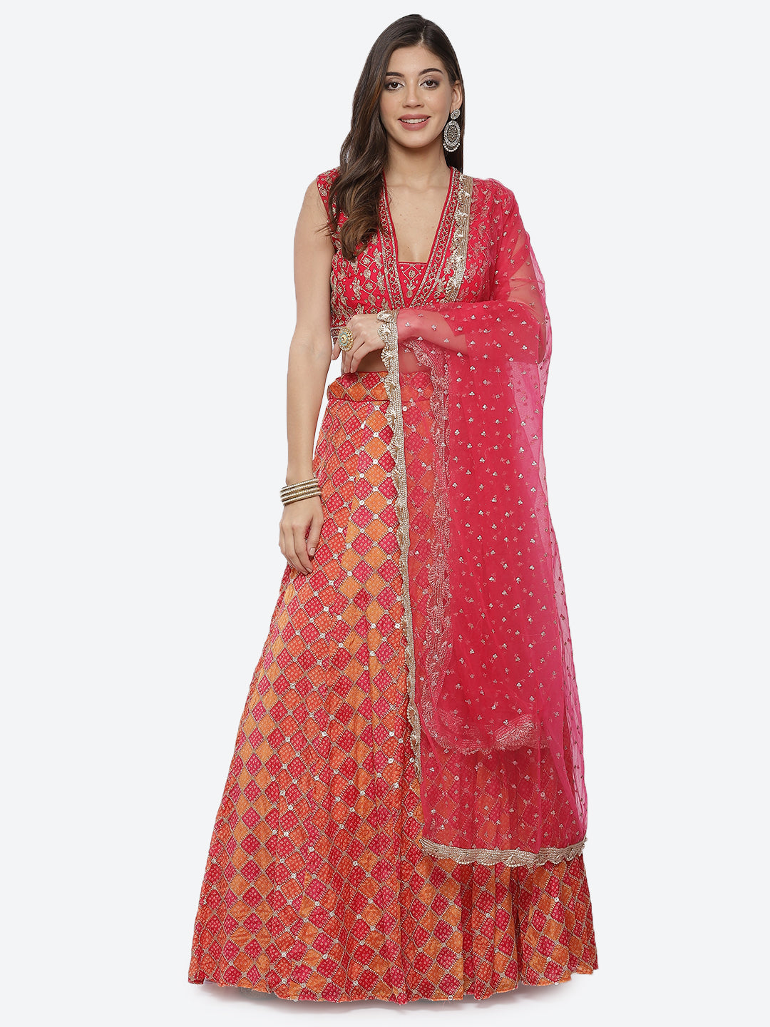 Sequence Work Georgette Choli With Lehenga &amp; Net Dupatta