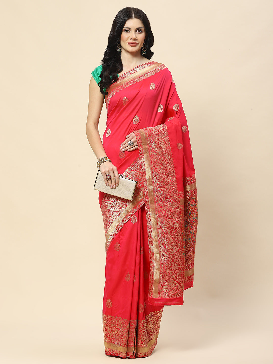 Zari Booti Woven Art Silk Banarsi Saree
