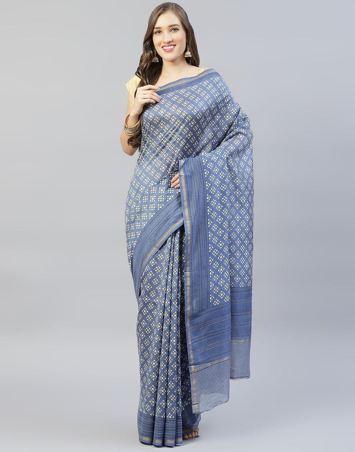 Kantha Border Printed Cotton Saree