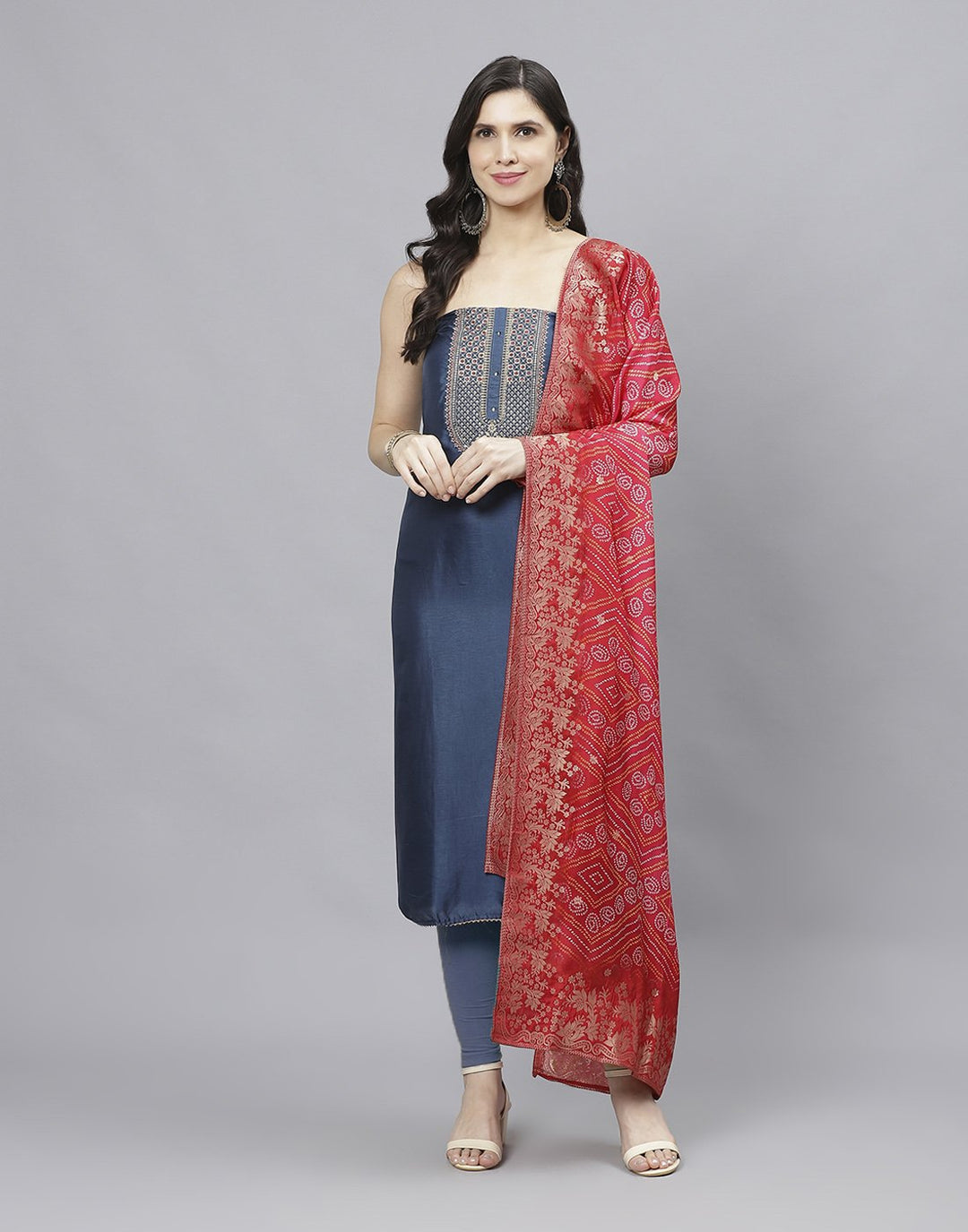 Chanderi Embroidered Suit piece