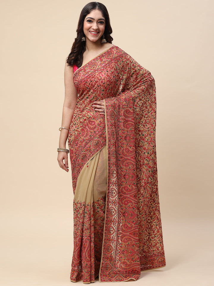 Resham Jaal Embroidered Georgette Saree