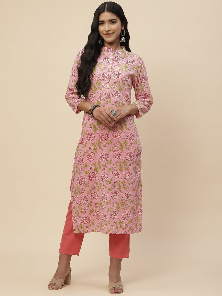 Floral Printed Cotton Kurta