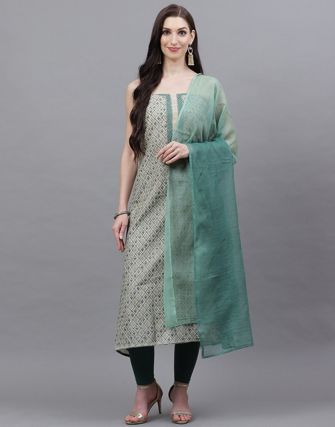 Chanderi Embroidered Suit Piece