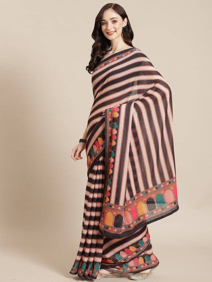 Digital Printed Sequence Georgette Saree
