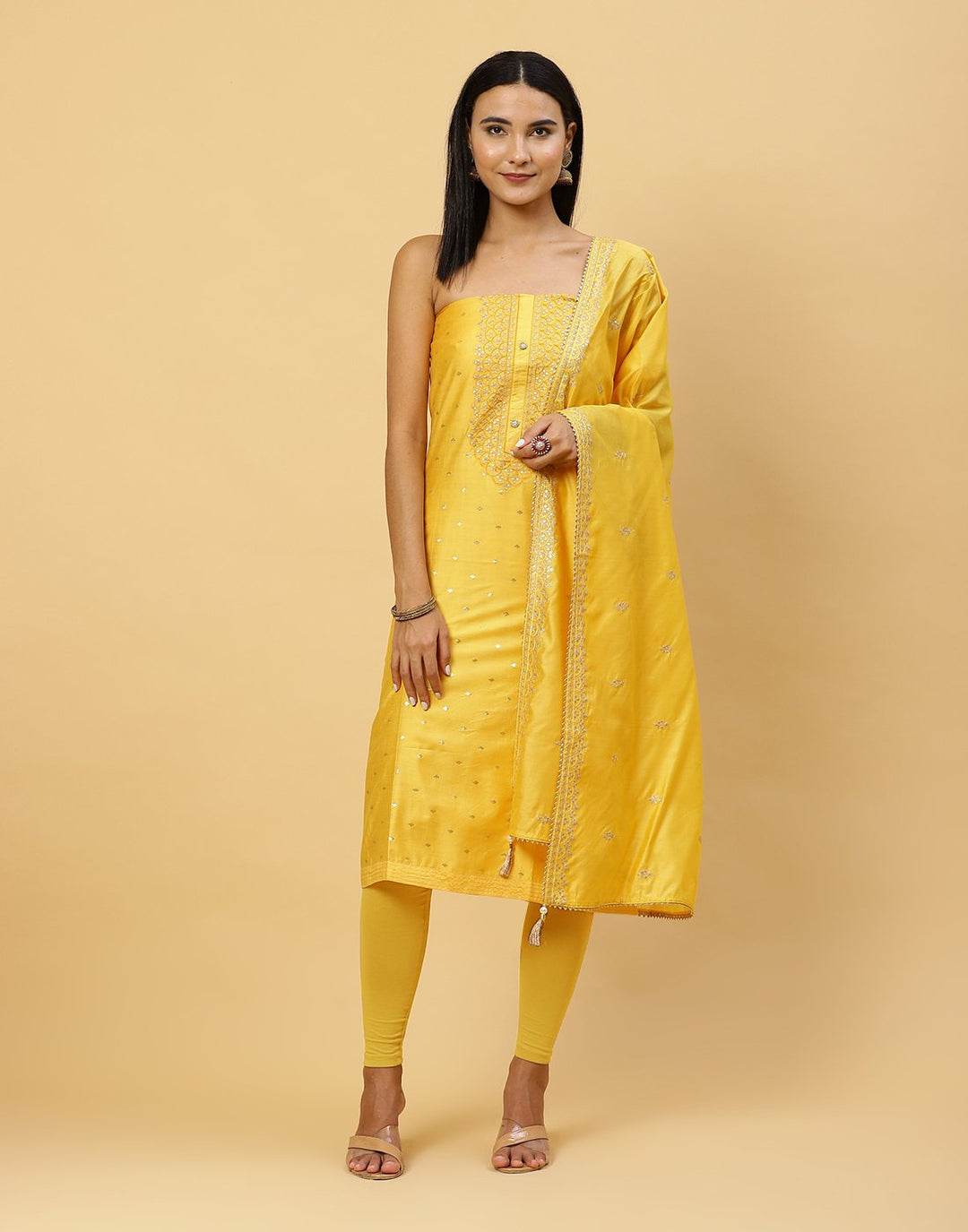 Embroidered Chanderi Suit Piece