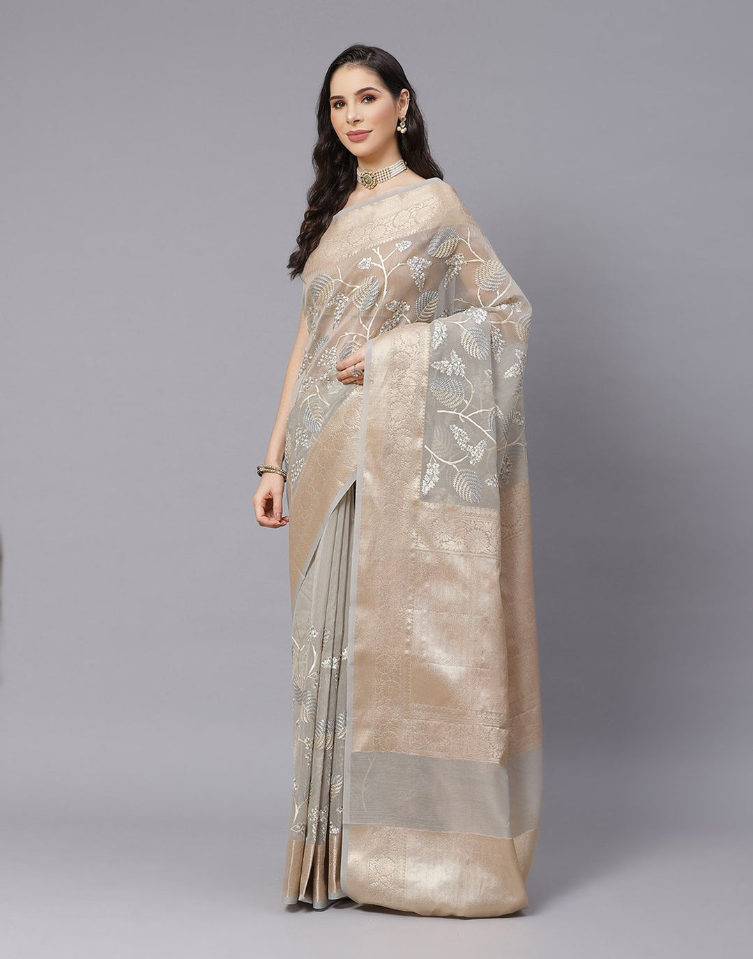 Cotton Woven Embroidery Saree