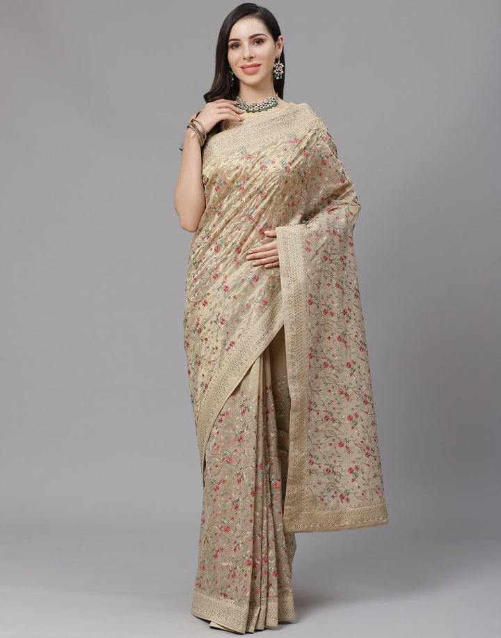 Banarasi Tissue Saree With Embroidery