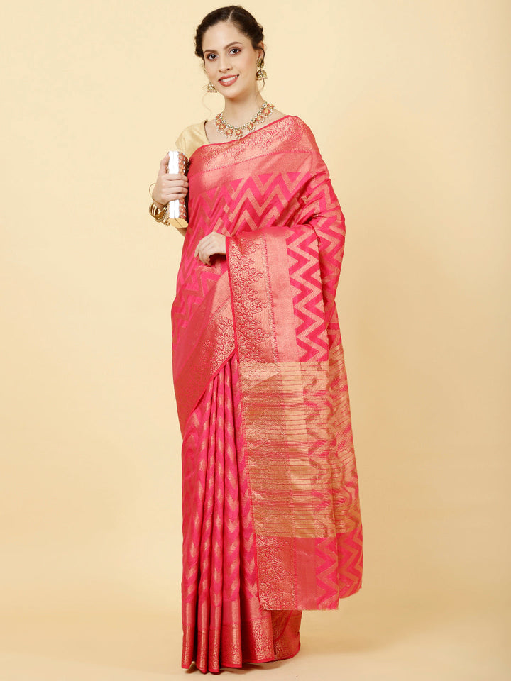 Zari Jaal Woven Handloom Saree