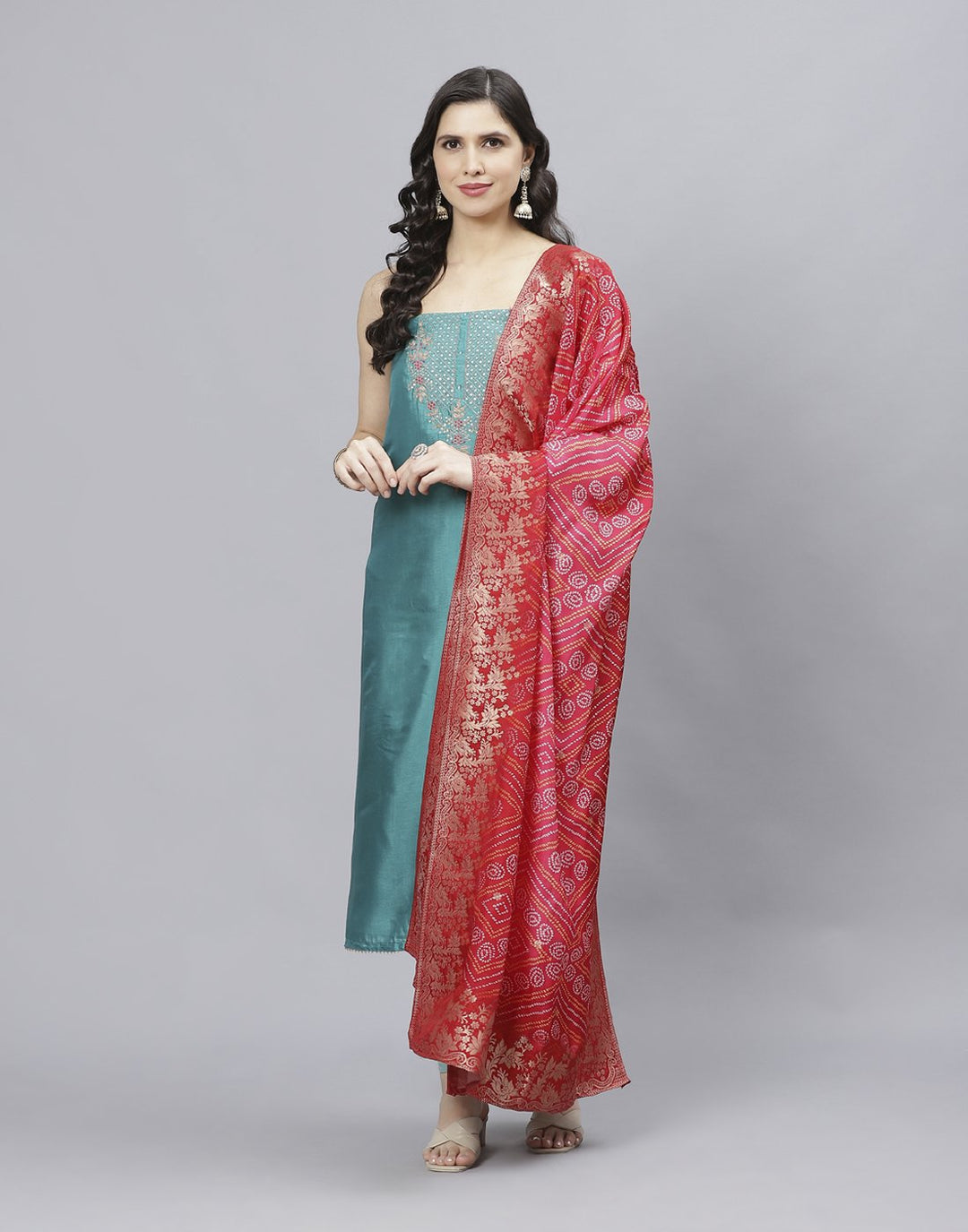 Chanderi Embroidered Suit piece