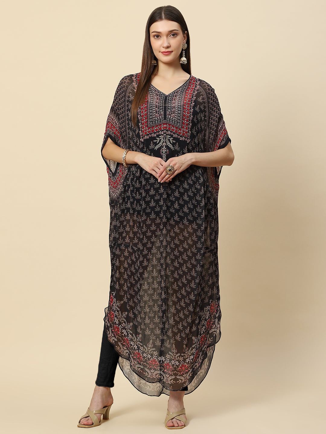 Digital Printed Georgette Kaftan Kurta