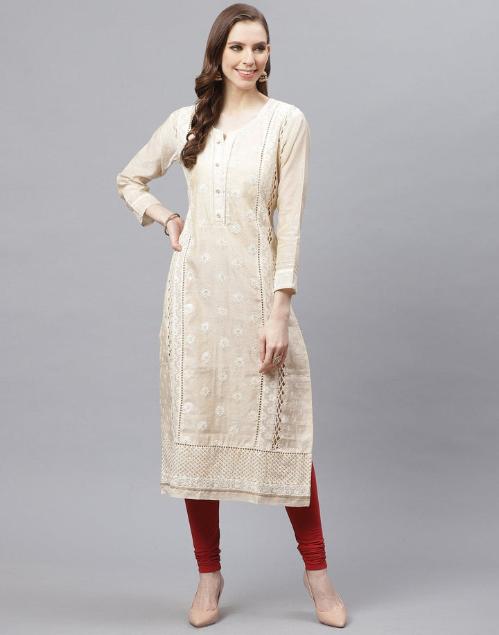 Cotton Kurti With Embroidery