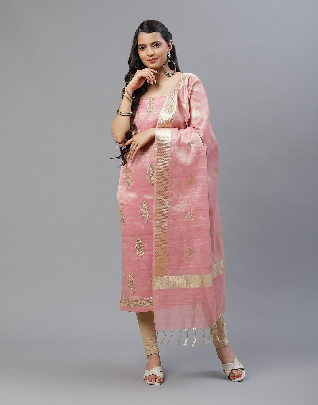 Chanderi Embroidered Suit piece
