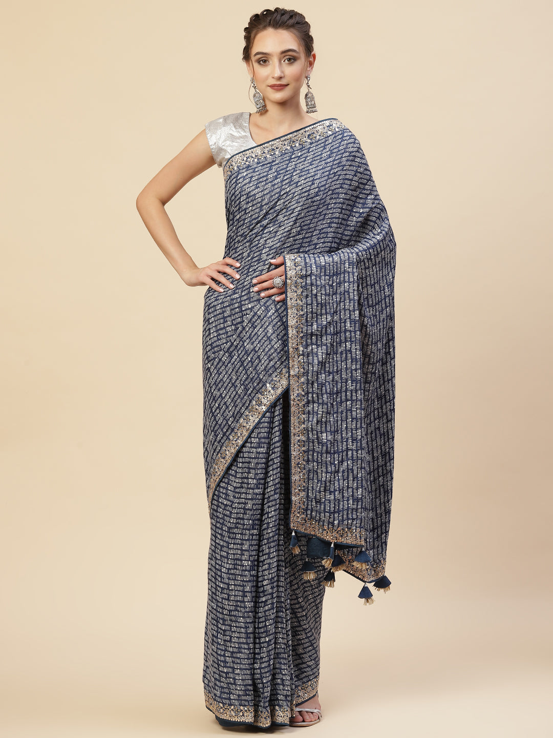 Digital Printed Satin Saree