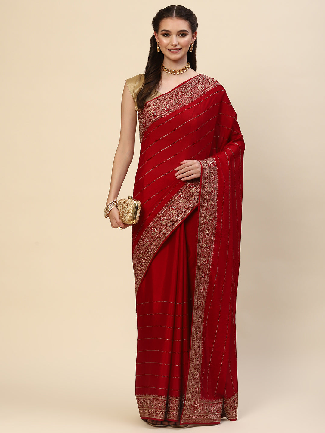 Swarovski Embroidered Georgette Saree