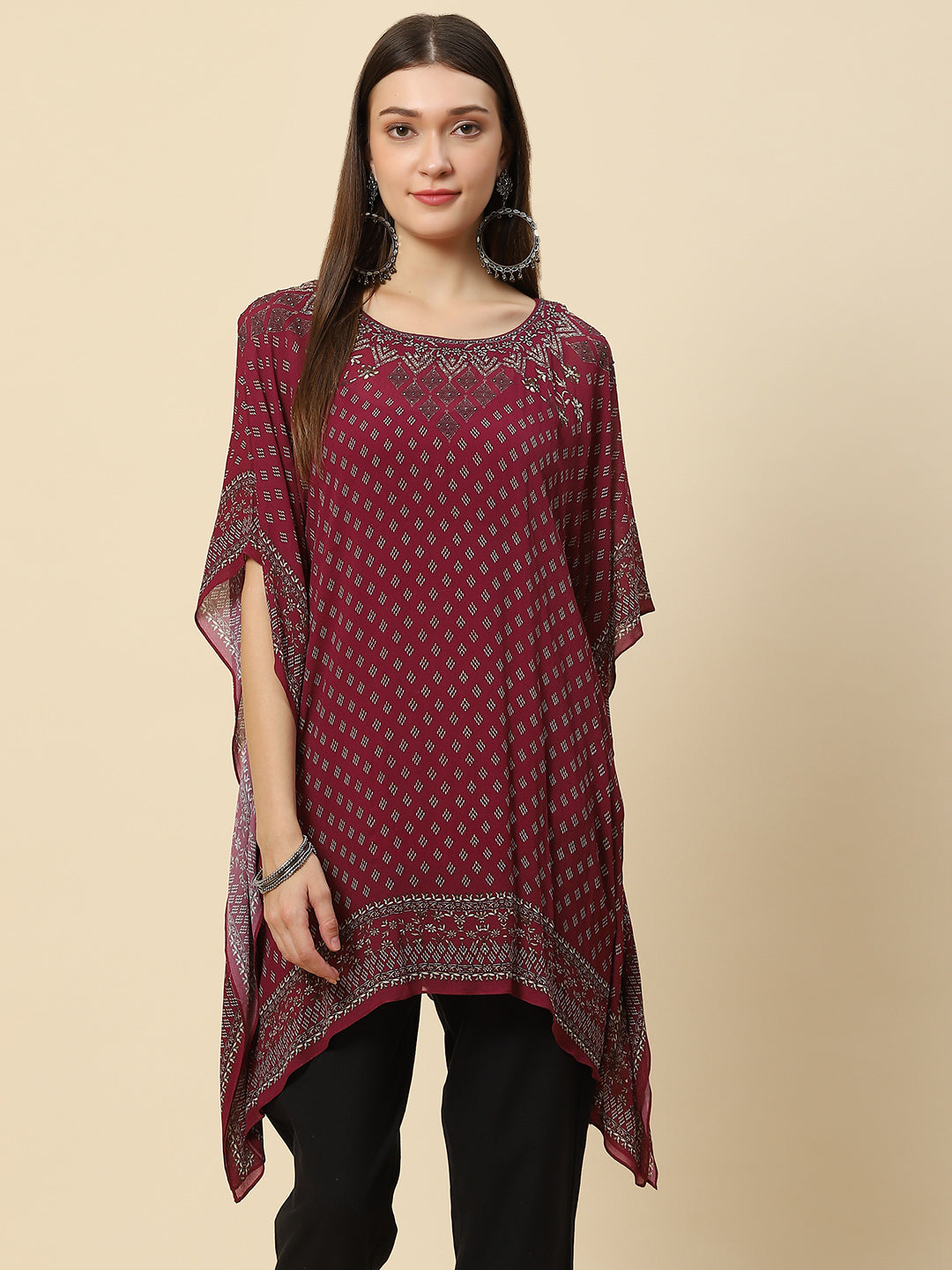 Digital Printed Georgette Kaftan Kurta