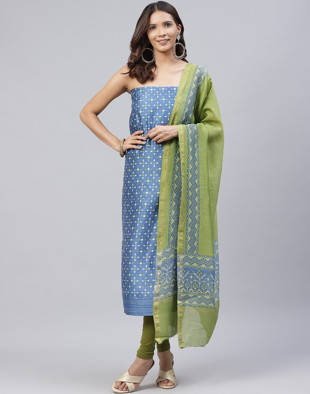 Fine Chanderi Printed Suit Piece